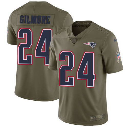 Nike Patriots #24 Stephon Gilmore Olive Men's Stitched NFL Limited Salute To Service Jersey